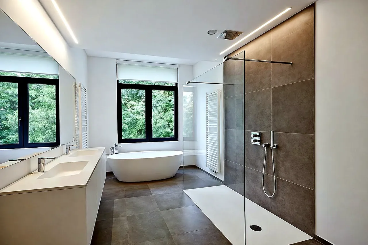 Salle de bain rénovée à Montpellier, après travaux